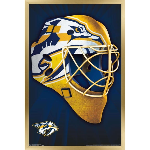 NHL NashVille Predators - Mask 16 Wall Poster, 14.725" x 22.375", Framed