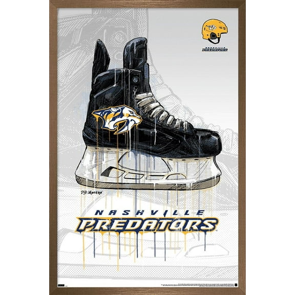 NHL Nashville Predators - Drip Skate 21 Wall Poster, 14.725" x 22.375", Framed