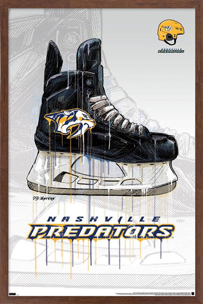 NHL Nashville Predators - Drip Skate 21 Wall Poster, 14.725" x 22.375", Framed