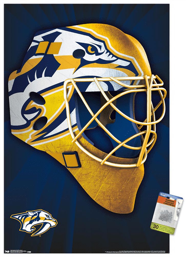Preds Maskcot NHL Nashville Predators - Mask 16 Wall Poster with Push Pins, 22.375