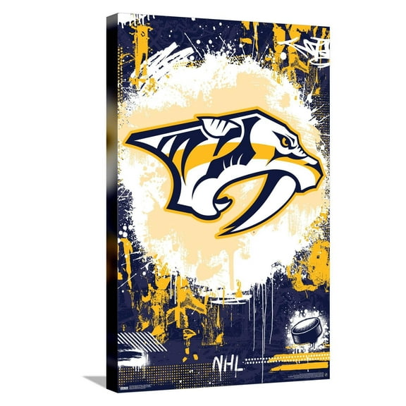 NHL Nashville Predators - Maximalist Logo 23 Canvas Wall Poster, 14.725" x 22.375"