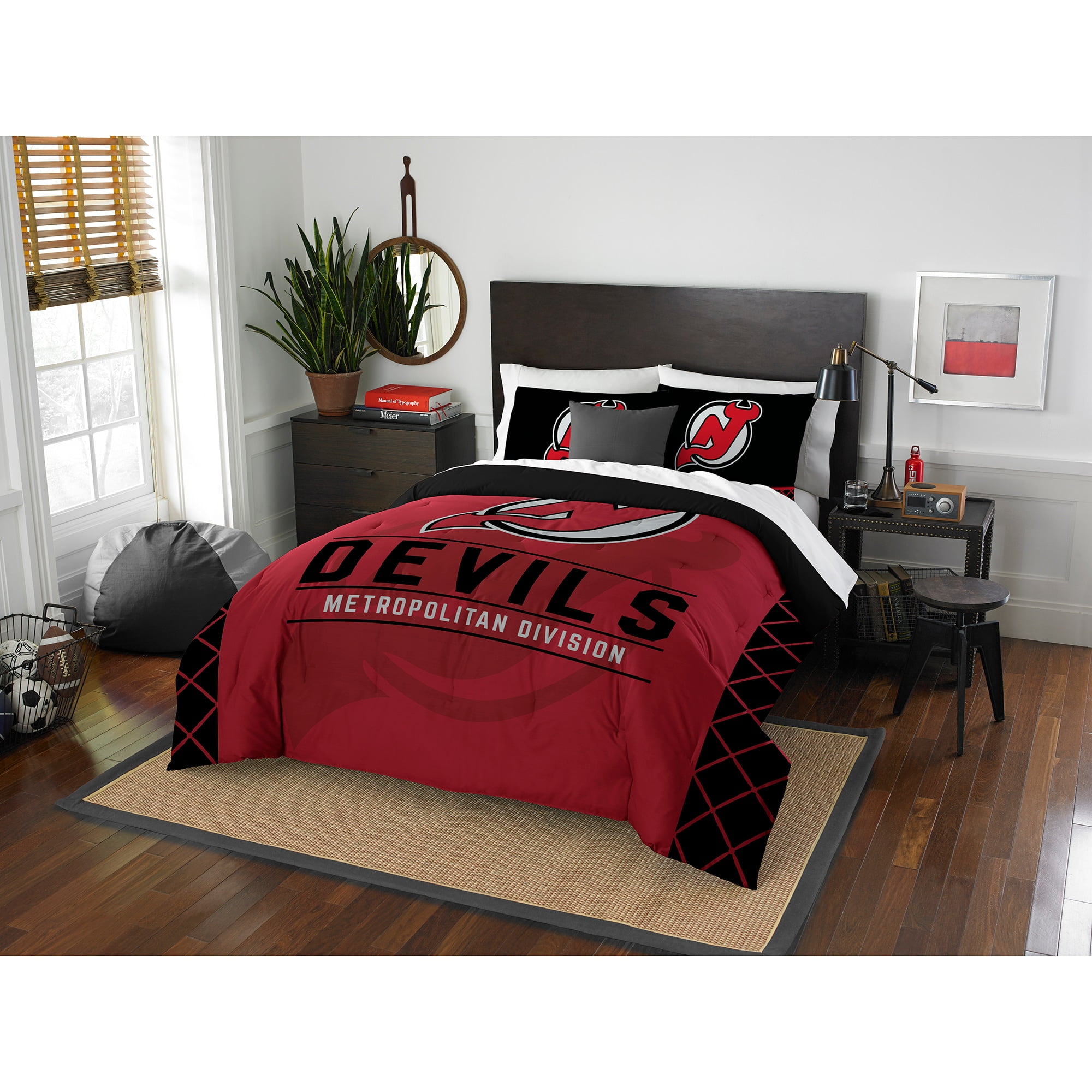 NHL New Jersey Devils "Draft" Bedding Comforter Set