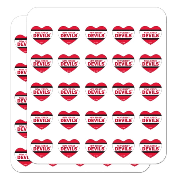 NHL New Jersey Devils Logo Heart Shaped Planner Calendar Scrapbook Craft Stickers