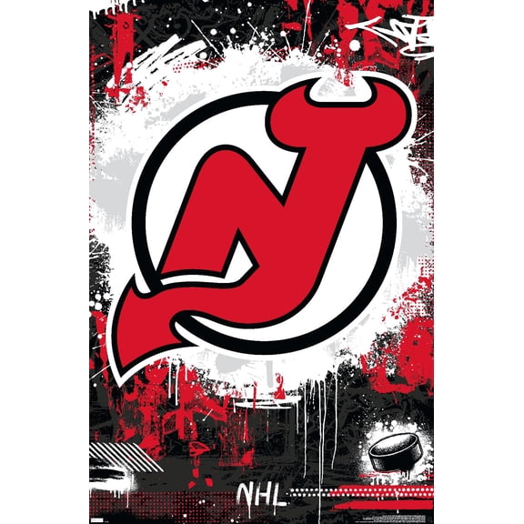 NHL New Jersey Devils - Maximalist Logo 23 Wall Poster, 14.725" x 22.375"