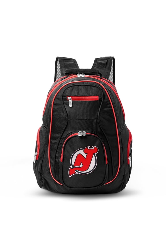 Black New Jersey Devils Trim Color Laptop Backpack
