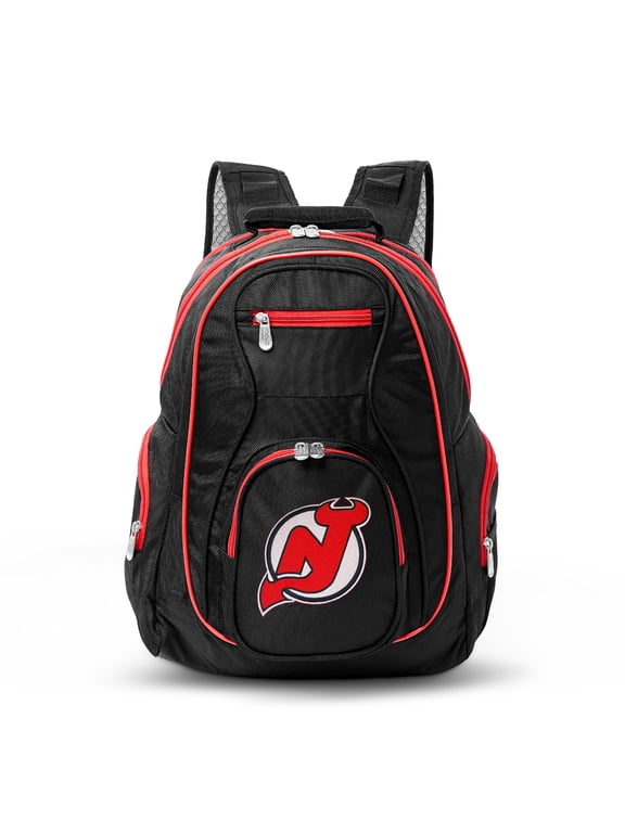 Black New Jersey Devils Trim Color Laptop Backpack