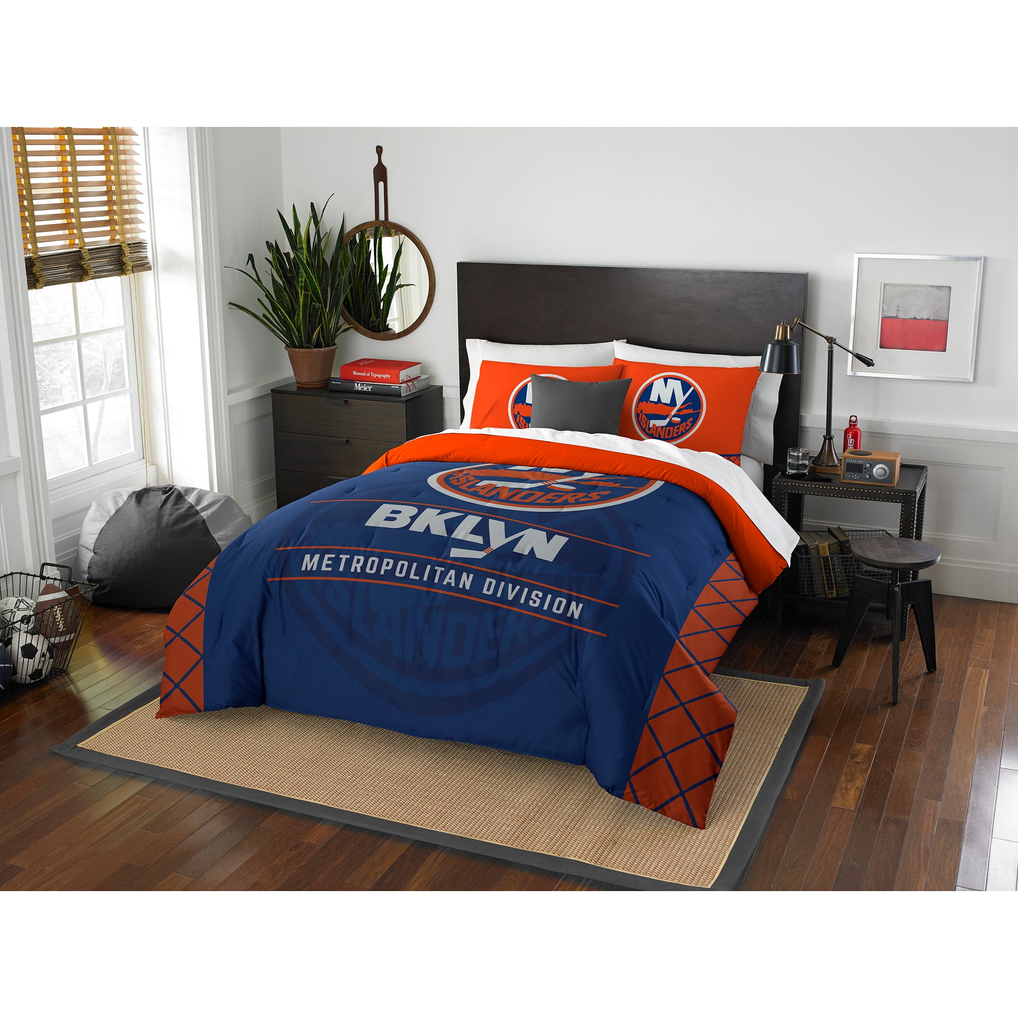 NHL New York Islanders Comforter Set, Full/Queen, Draft Design, Team  Colors, 100% Polyester, 3 Piece Set