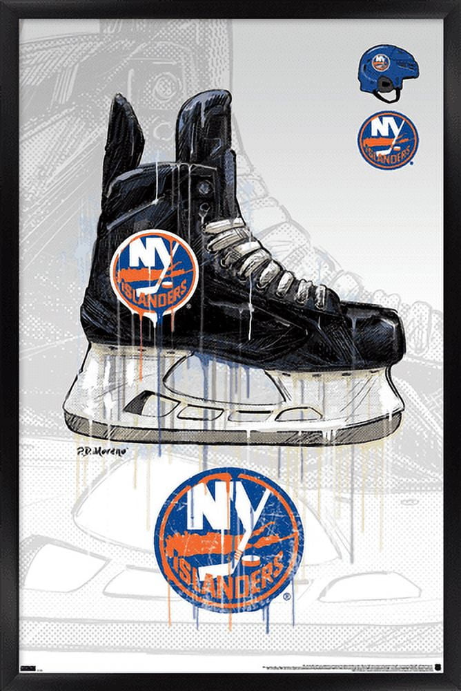 NHL New York Islanders - Drip Skate 21 Wall Poster, 22.375" x 34", Framed