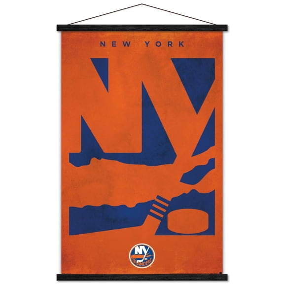 NHL New York Islanders - Logo 25 Wall Poster with Magnetic Frame, 22.375" x 34"