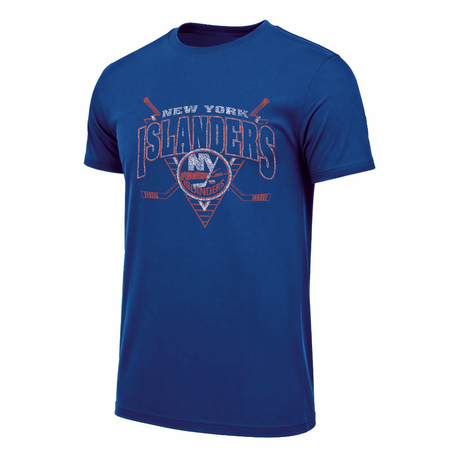 NHL New York Islanders Men's 90's Cross Sticks Fashion Short Sleeve T-Shirt
