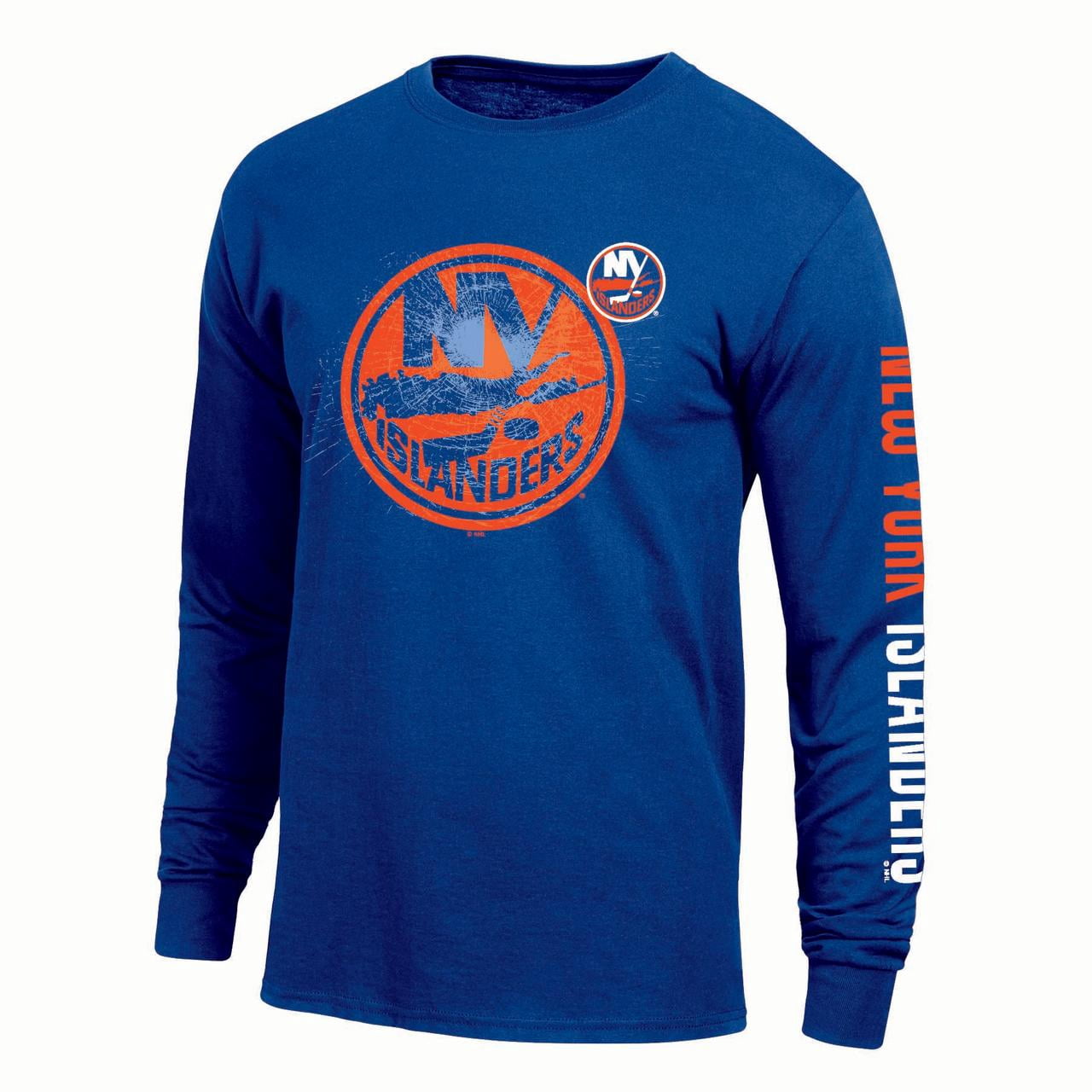 NHL New York Islanders Men's Team Color Double Graphic Long Sleeve T-Shirt