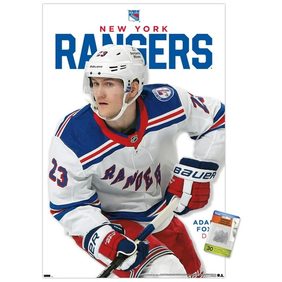 NHL New York Rangers - Adam Fox Feature Series 23 Wall Poster with Push Pins, 22.375" x 34"