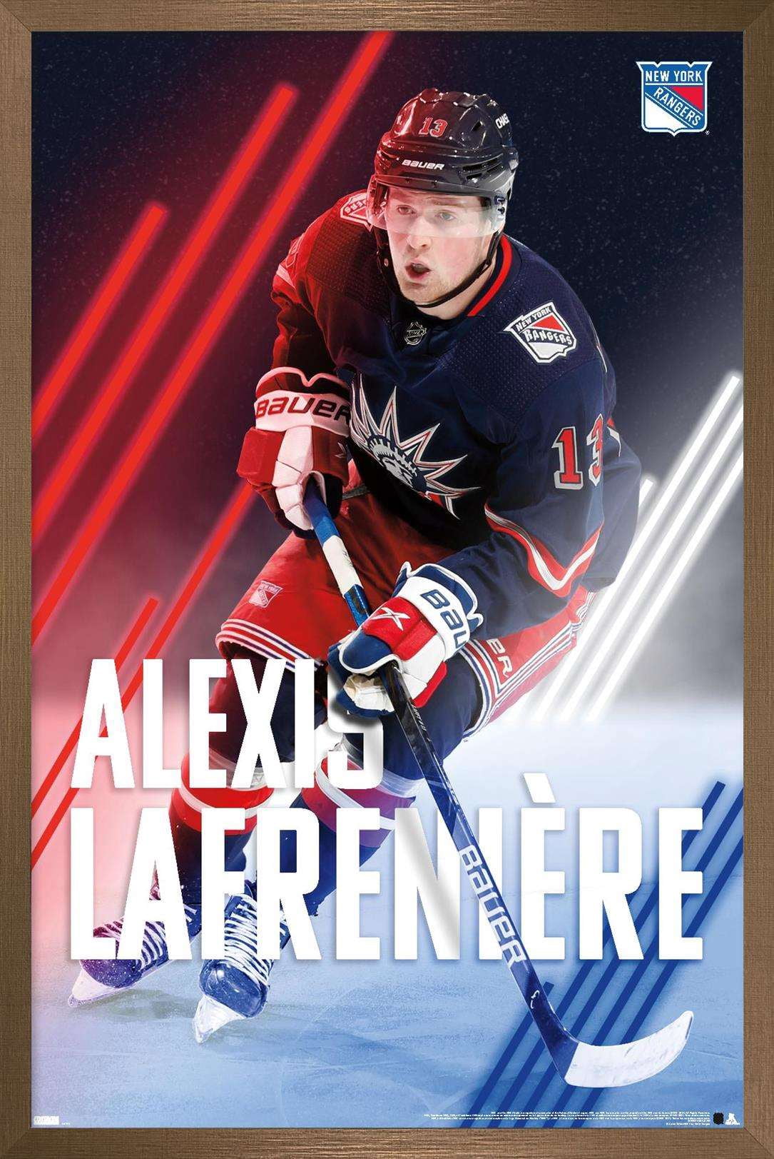 NHL New York Rangers - Alexis Lafrenière 20 Wall Poster, 14.725" x 22.375", Framed