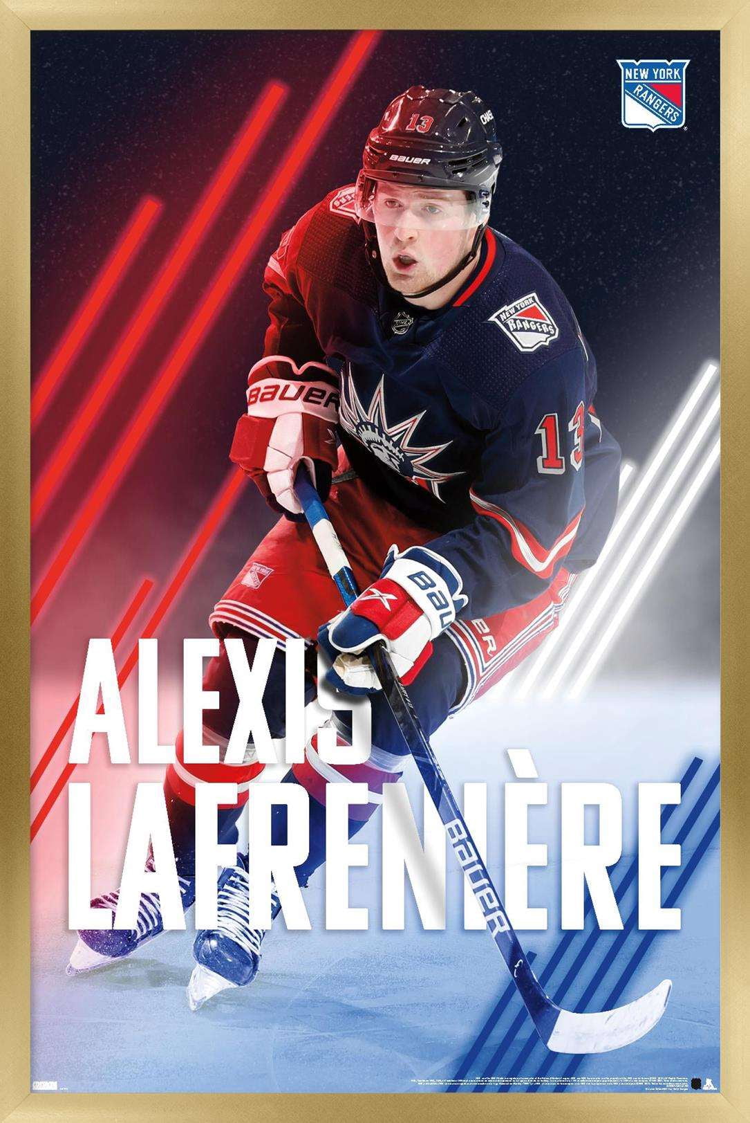 NHL New York Rangers - Alexis Lafrenière 20 Wall Poster, 14.725" x 22.375", Framed