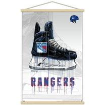 NHL New York Rangers - Drip Skate 21 Wall Poster with Wooden Magnetic Frame, 22.375" x 34"