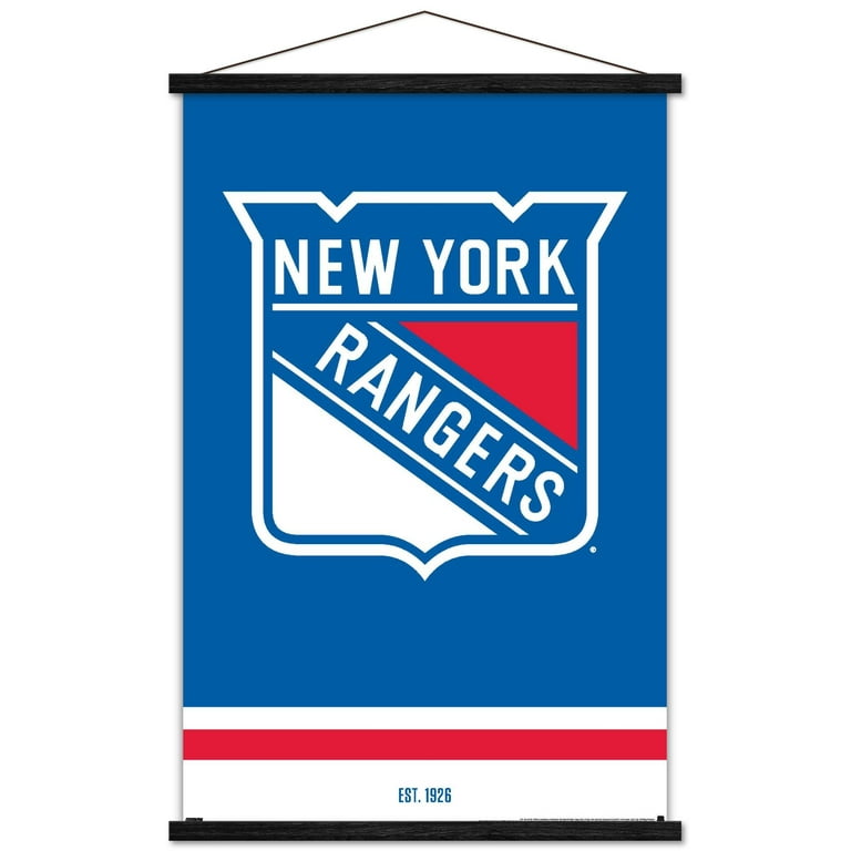 NHL New York Rangers - Logo 21 Wall Poster with Wooden Magnetic Frame,  22.375 x 34 