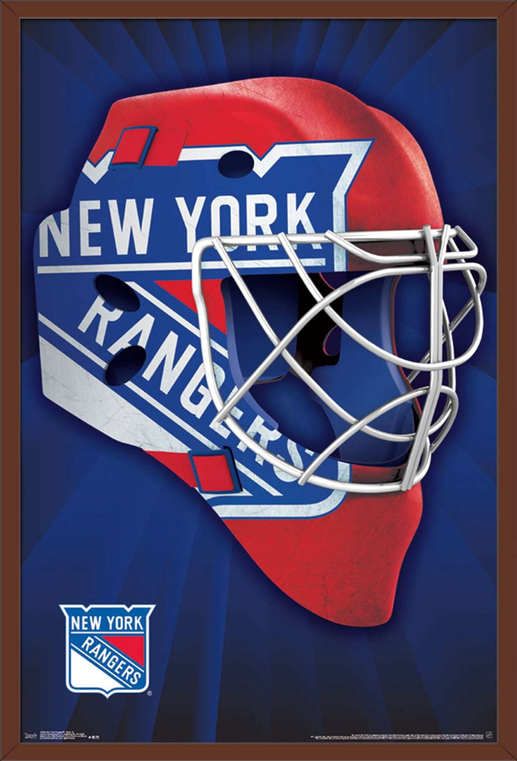 NHL New York Rangers - Mask 16 Wall Poster, 22.375" x 34", Framed