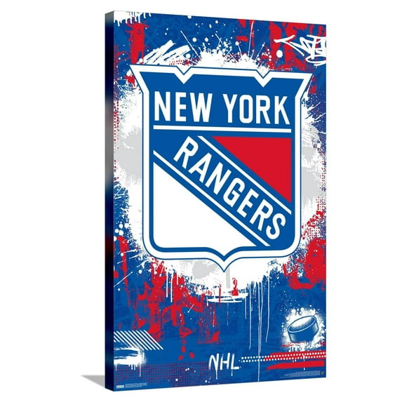 NHL New York Rangers - Maximalist Logo 23 Canvas Wall Poster, 22.375" x 34"