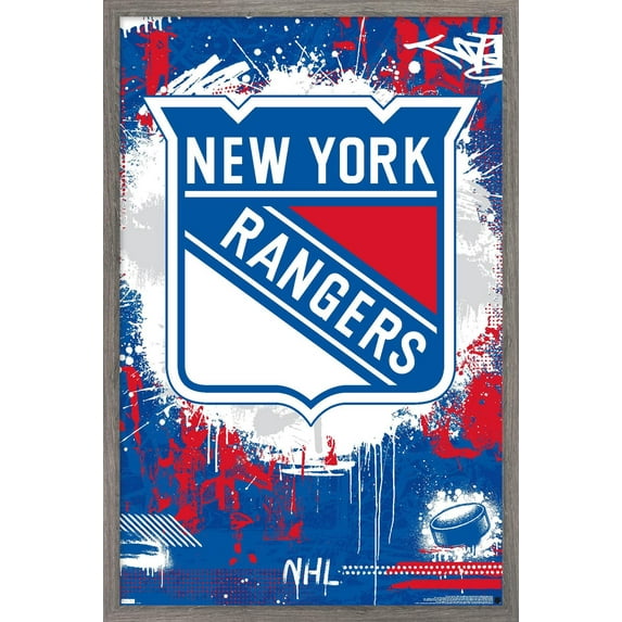 NHL New York Rangers - Maximalist Logo 23 Wall Poster, 22.375" x 34" Framed