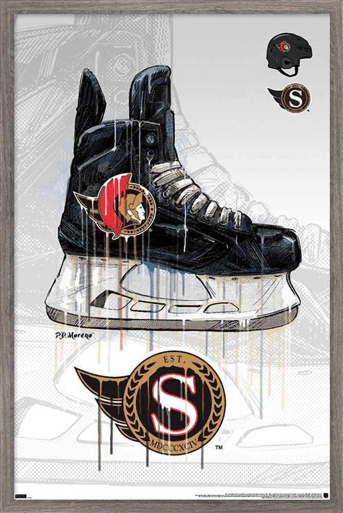NHL Ottawa Senators - Drip Skate 21 Wall Poster, 14.725" x 22.375", Framed