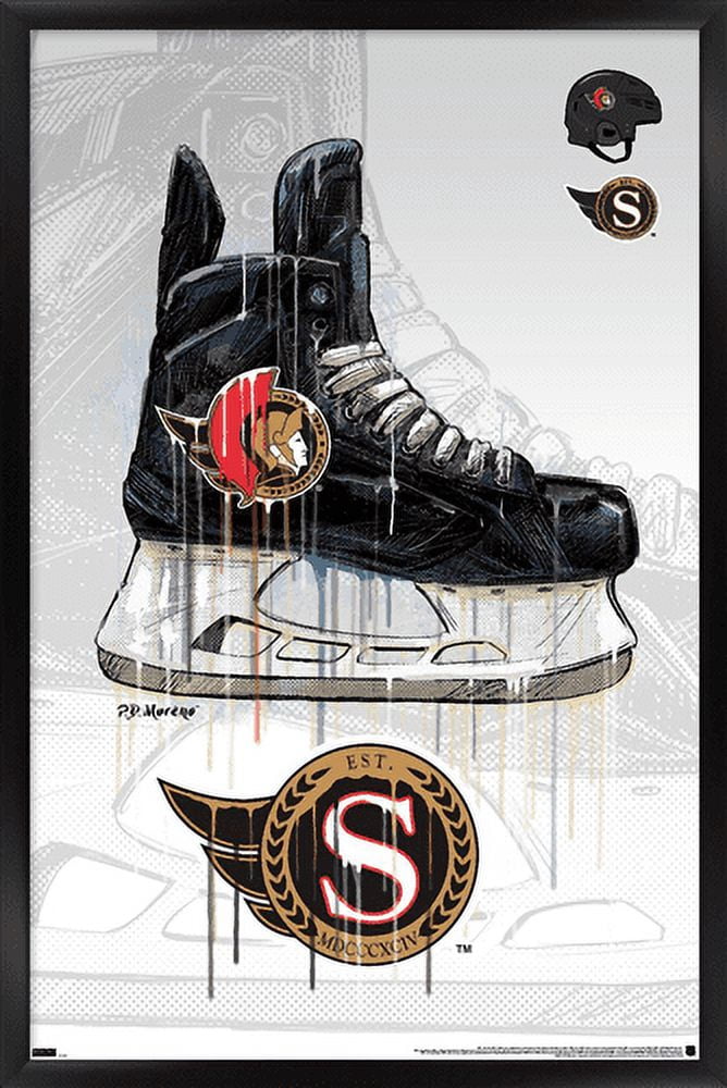 NHL Ottawa Senators - Drip Skate 21 Wall Poster, 14.725" x 22.375", Framed