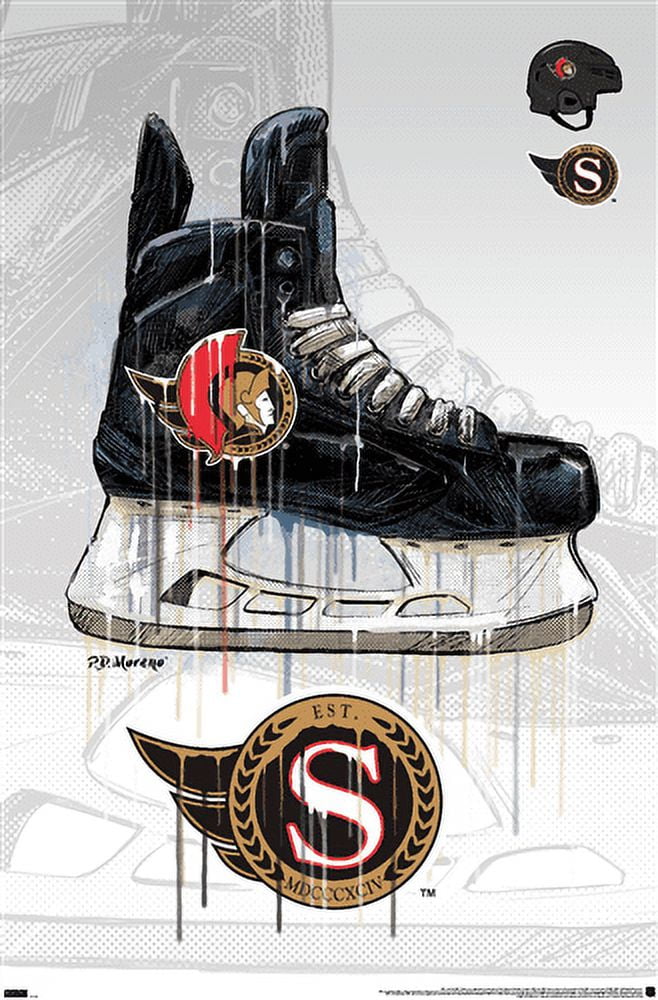 NHL Ottawa Senators - Drip Skate 21 Wall Poster, 14.725" x 22.375"