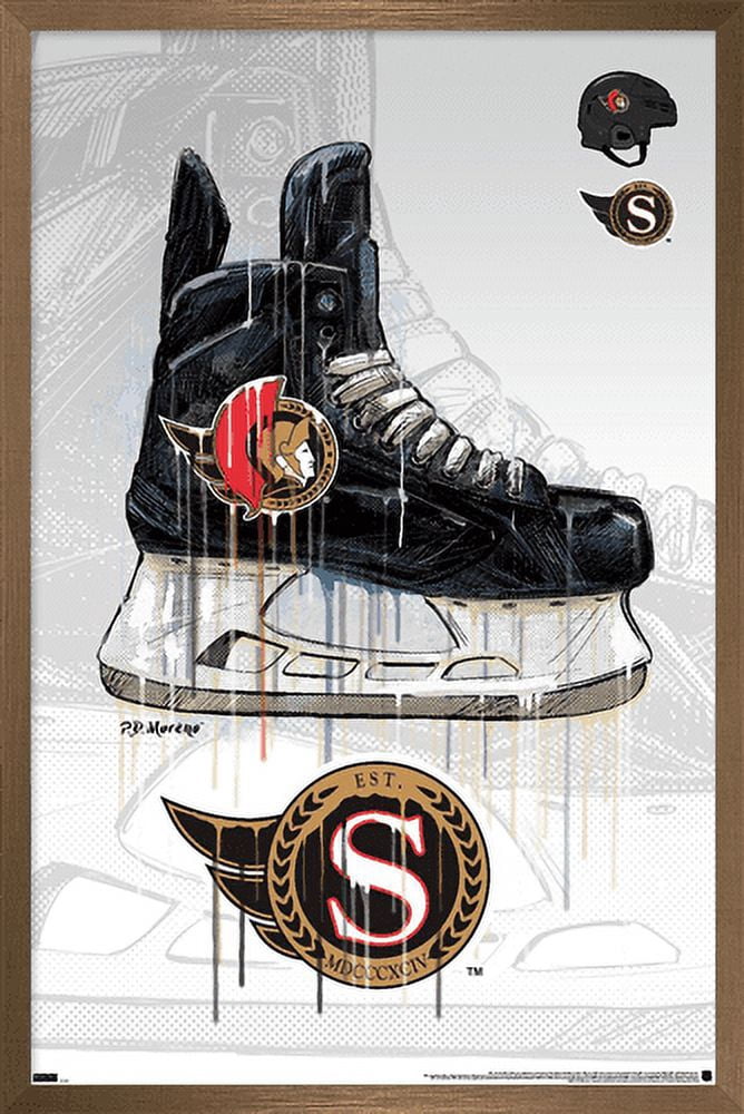 NHL Ottawa Senators - Drip Skate 21 Wall Poster, 22.375" x 34", Framed
