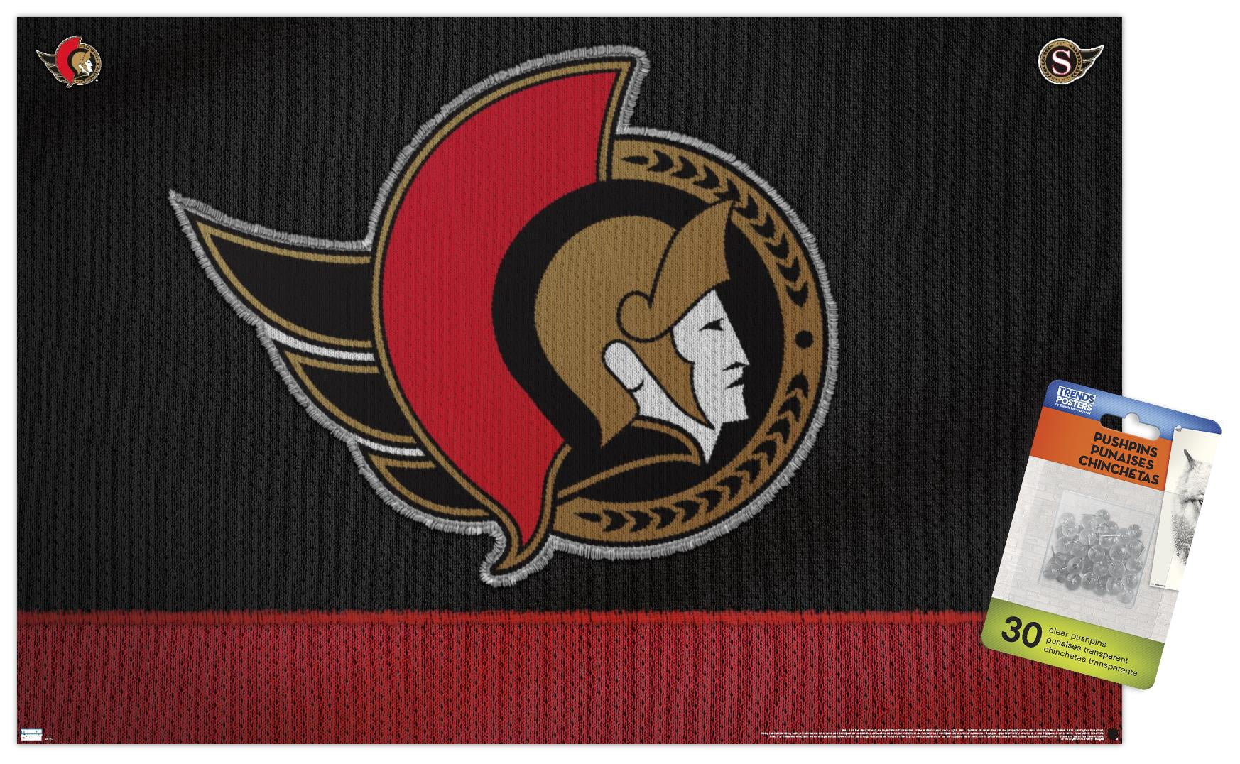NHL Ottawa Senators - Logo 20 Wall Poster with Pushpins, 14.725" x 22.375"