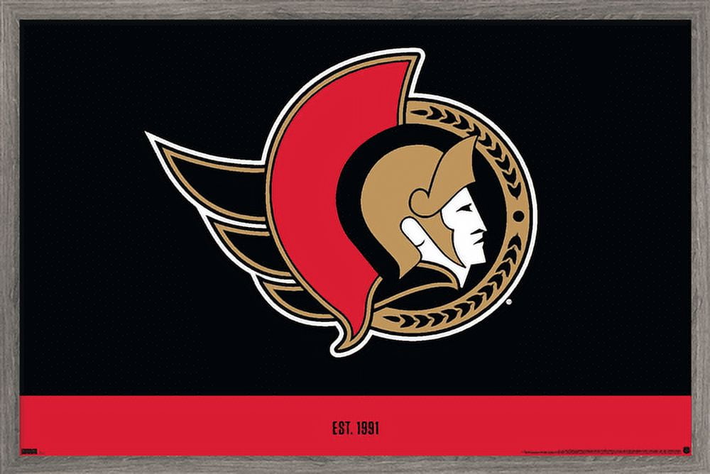 NHL Ottawa Senators - Logo 21 Wall Poster, 22.375" x 34", Framed