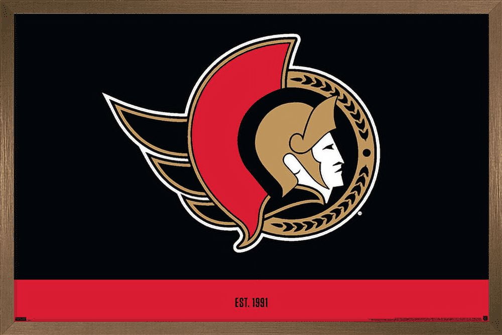 NHL Ottawa Senators - Logo 21 Wall Poster, 22.375" x 34", Framed