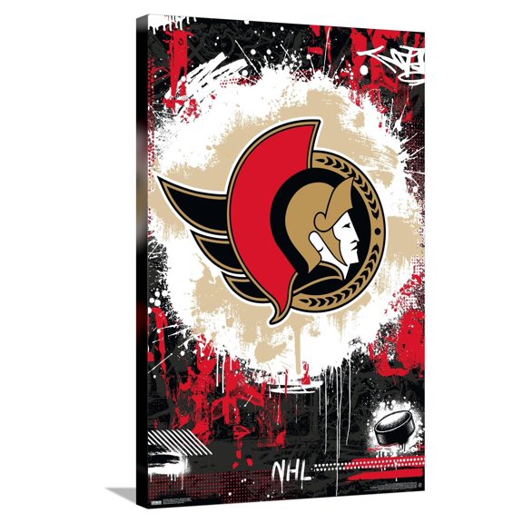 NHL Ottawa Senators - Maximalist Logo 23 Canvas Wall Poster, 22.375" x 34"