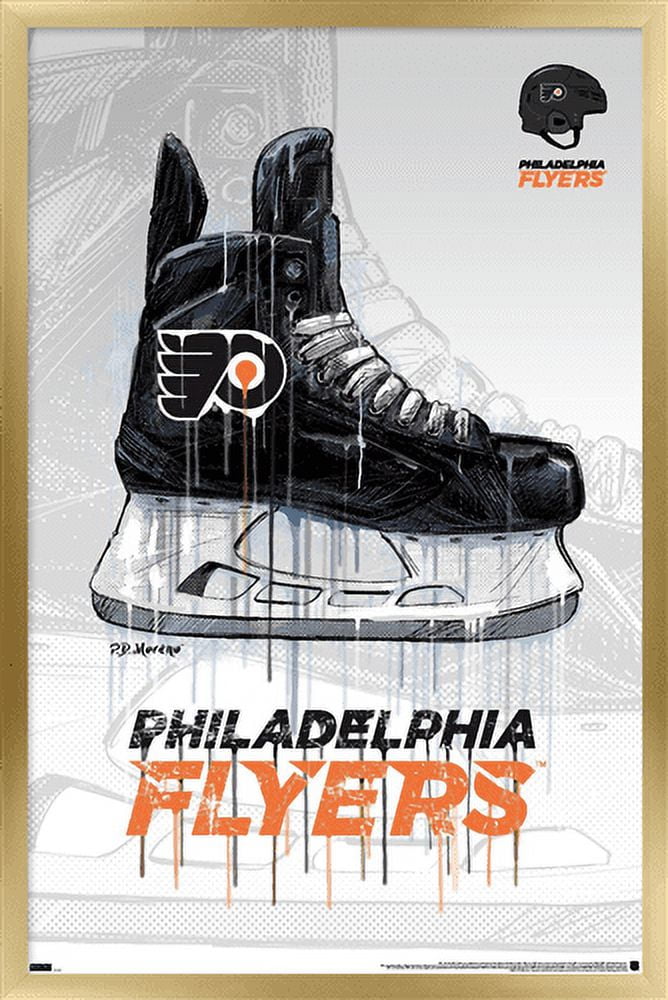 NHL Philadelphia Flyers - Drip Skate 21 Wall Poster, 14.725" x 22.375", Framed