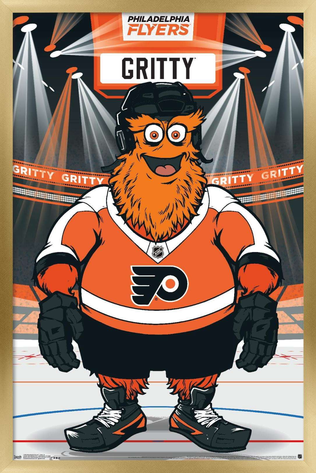 NHL Philadelphia Flyers - Gritty 19 Wall Poster, 14.725" x 22.375", Framed