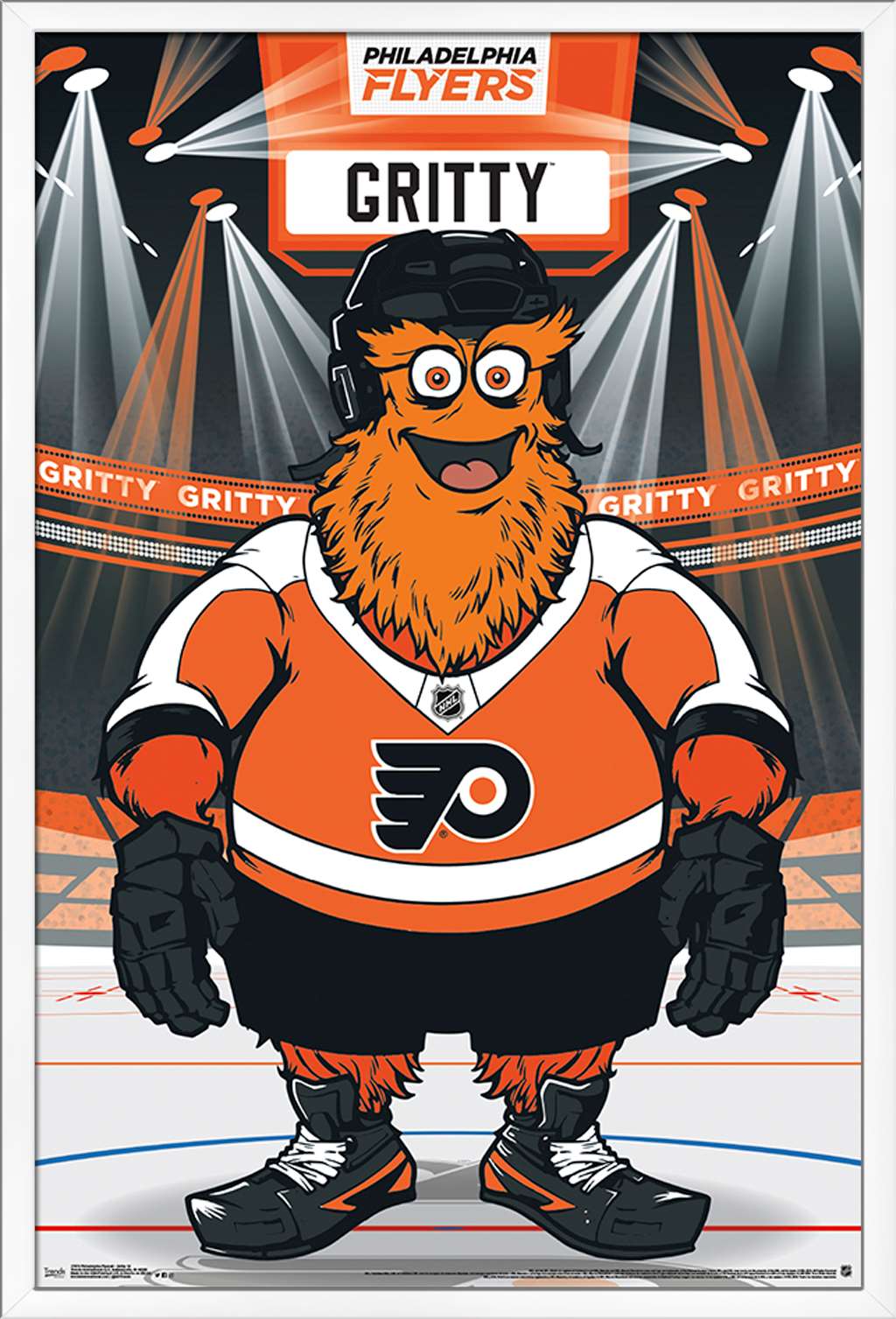 NHL Philadelphia Flyers - Gritty 19 Wall Poster, 22.375" x 34", Framed