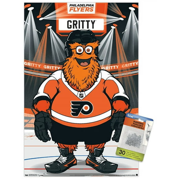 NHL Philadelphia Flyers - Gritty 19 Wall Poster with Push Pins, 14.725" x 22.375"