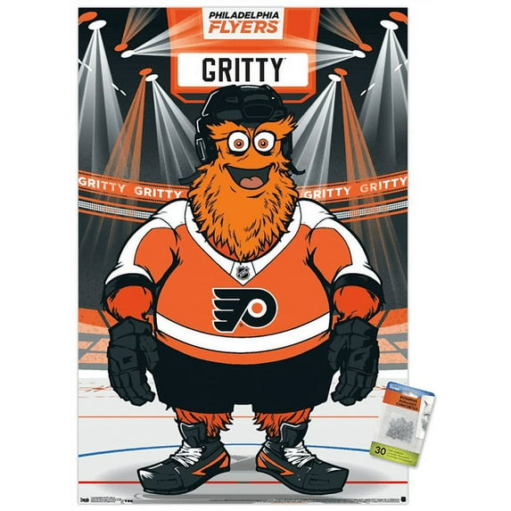 NHL Philadelphia Flyers - Gritty 19 Wall Poster with Push Pins, 22.375" x 34"