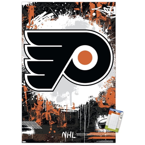 NHL Philadelphia Flyers - Maximalist Logo 23 Wall Poster, 14.725" x 22.375"