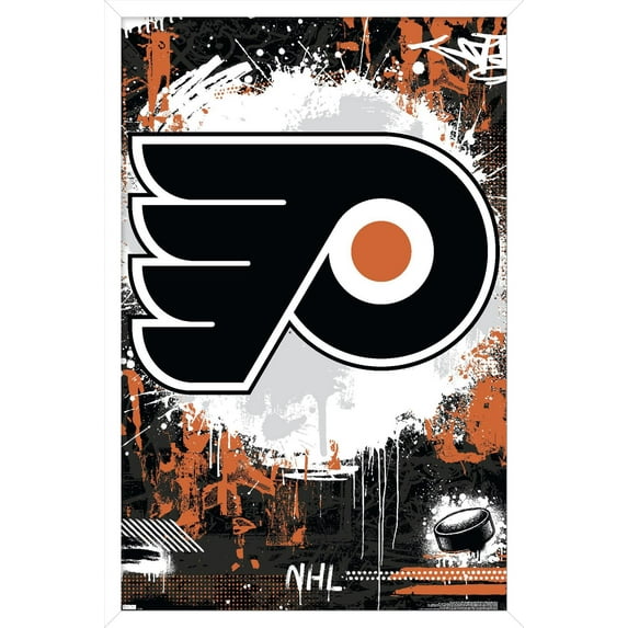 NHL Philadelphia Flyers - Maximalist Logo 23 Wall Poster, 22.375" x 34" Framed