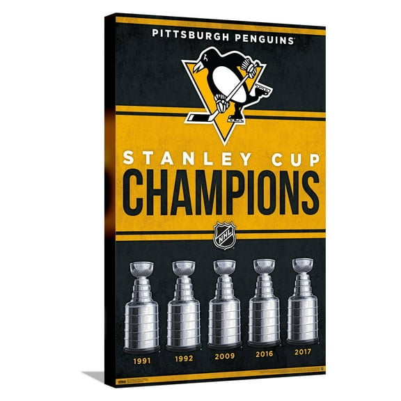 NHL Pittsburgh Penguins - Champions 23 Canvas Wall Poster, 14.725" x 22.375"