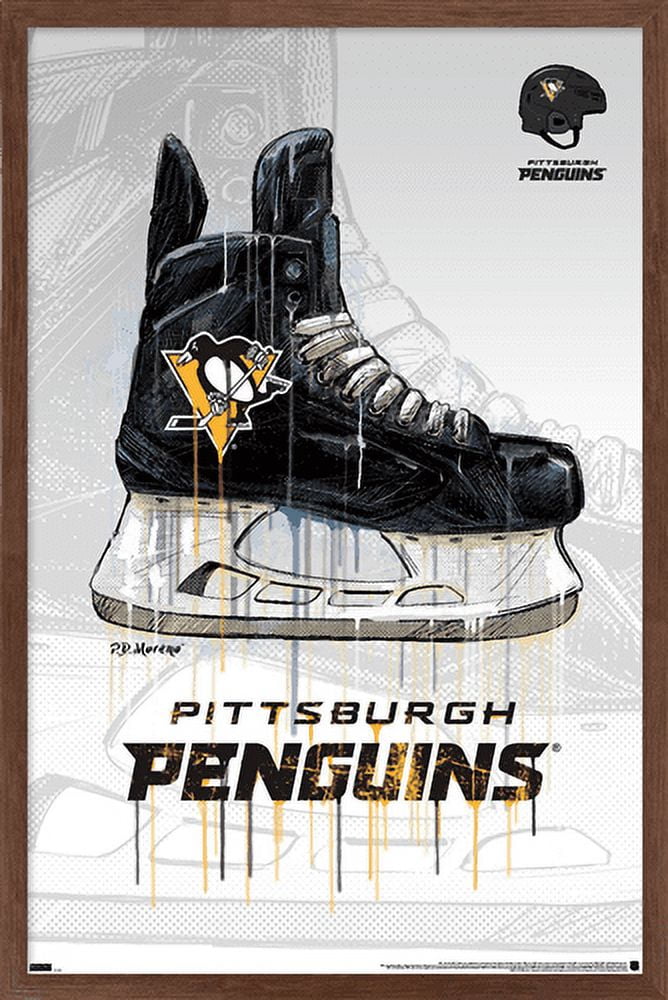 NHL Pittsburgh Penguins - Drip Skate 21 Wall Poster, 14.725" x 22.375", Framed