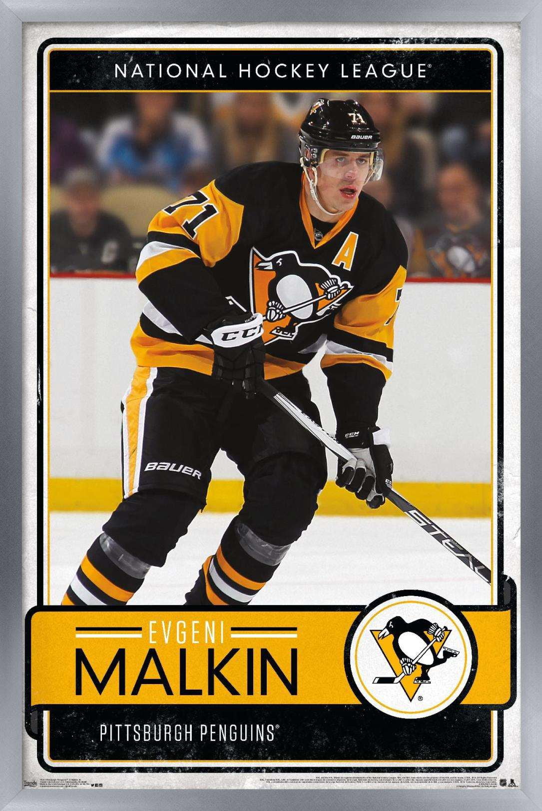 NHL Pittsburgh Penguins - Evgeni Malkin 16 Wall Poster, 14.725" x 22.375", Framed