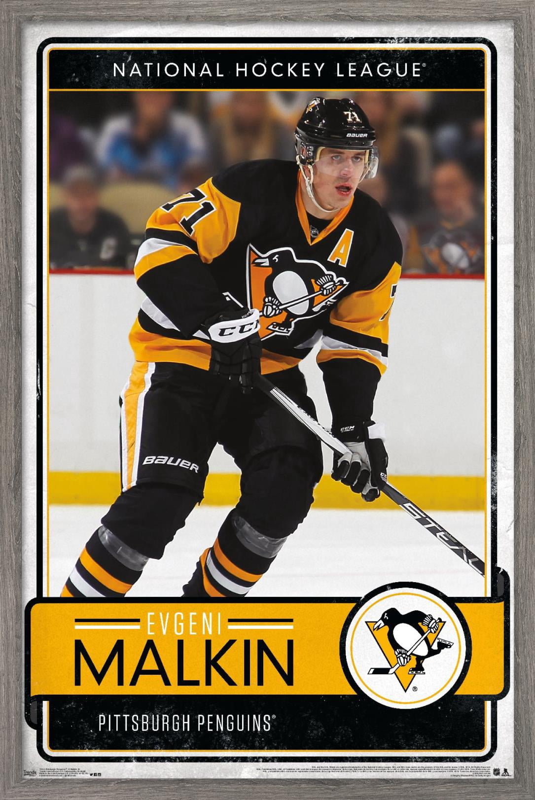 NHL Pittsburgh Penguins - Evgeni Malkin 16 Wall Poster, 14.725" x 22.375", Framed