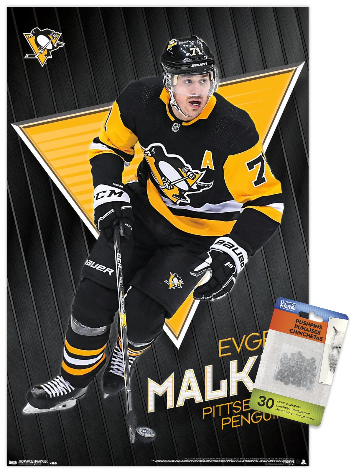 NHL Pittsburgh Penguins - Evgeni Malkin 19 Wall Poster with Pushpins, 14.725" x 22.375"