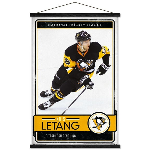 NHL Pittsburgh Penguins - Kris Letang 16 Wall Poster with Wooden Magnetic Frame, 22.375" x 34"