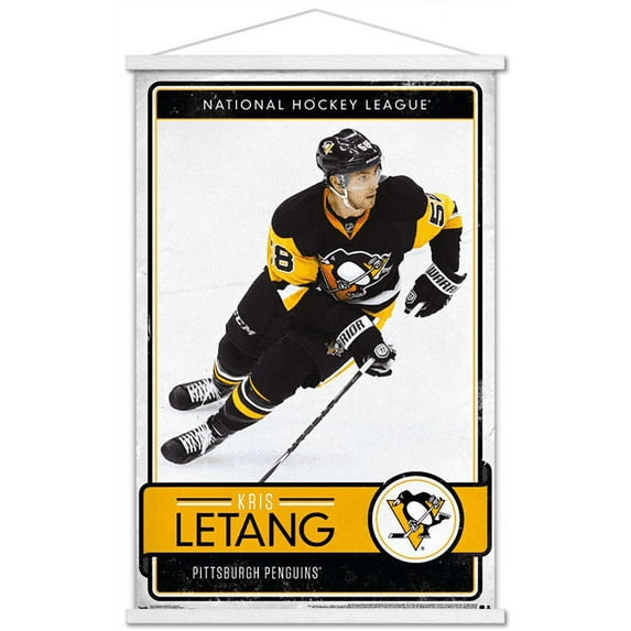 NHL Pittsburgh Penguins - Kris Letang 16 Wall Poster with Wooden Magnetic Frame, 22.375" x 34"