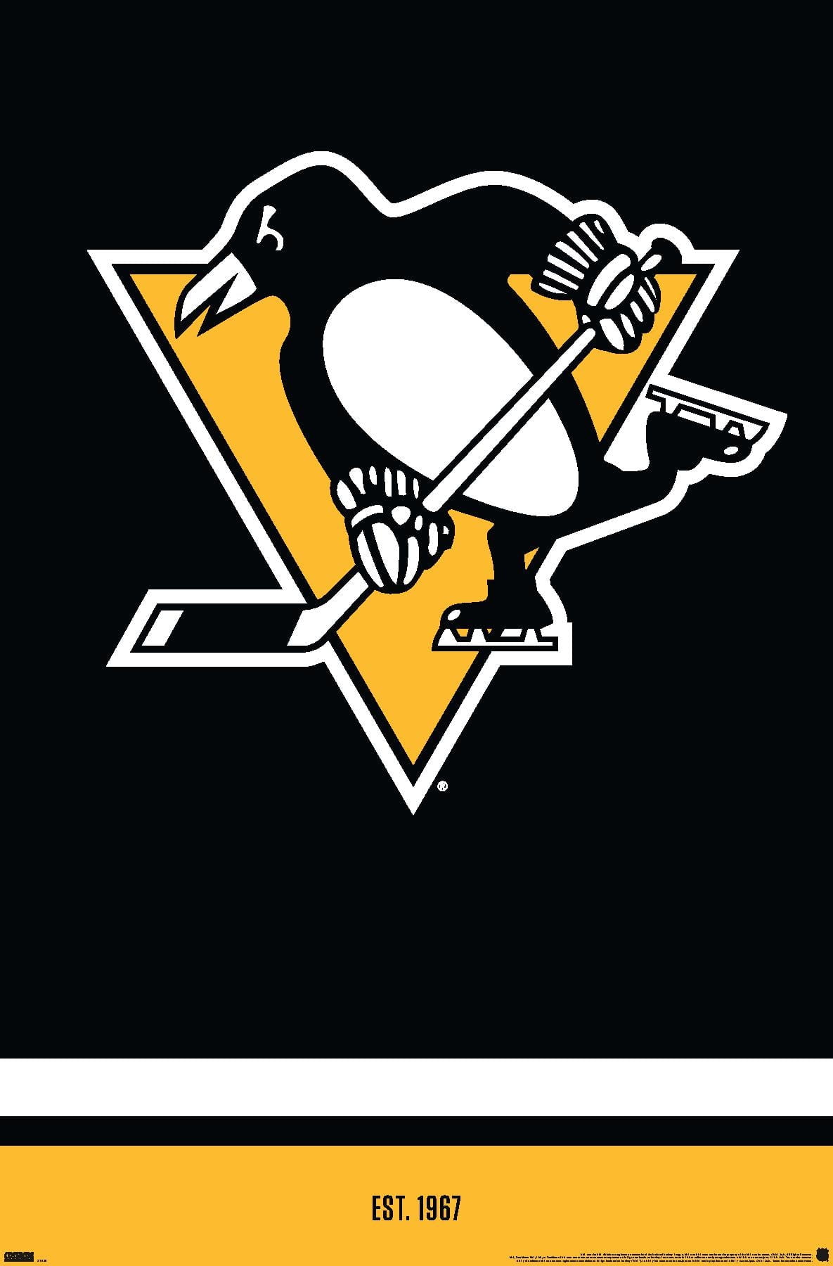 NHL Pittsburgh Penguins - Logo 21 Wall Poster, 22.375\, image size:1185x1800