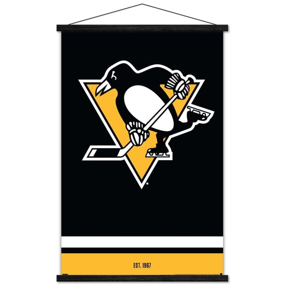 NHL Pittsburgh Penguins - Logo 21 Wall Poster with Wooden Magnetic Frame, 22.375" x 34"