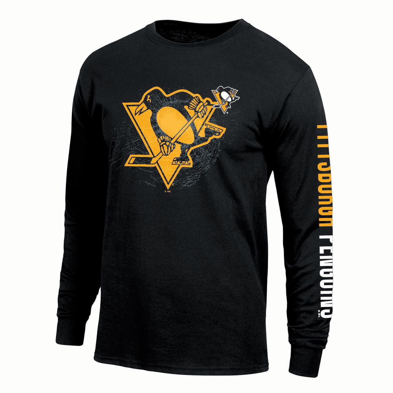 NHL Pittsburgh Penguins Men's Team Color Double Graphic Long Sleeve T-Shirt
