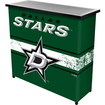 Dallas Stars NHL Portable Bar Indoor Outdoor, Pop-Up Drink Station Patio, Garage or Man Cave Accessories - Victory Green, Silver, Black