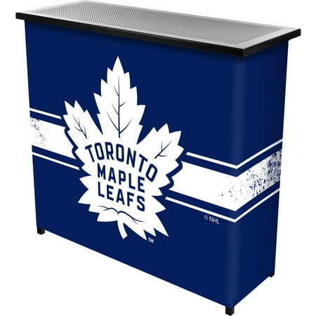 Toronto Maple Leafs NHL Portable Bar Indoor Outdoor, Pop-Up Drink Station Patio, Garage or Man Cave Accessories - Blue, White